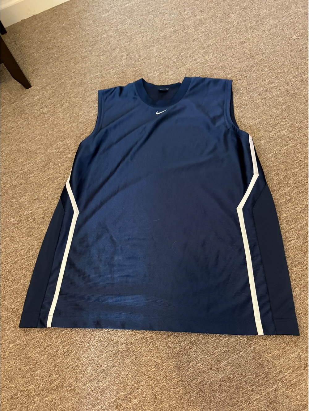 VTG Nike Men's Sleeveless streetwear y2k Basketball Jersey Navy Blue Size L